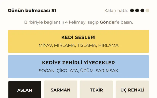 Kedi Bağlantıları oyunundan bir görüntü